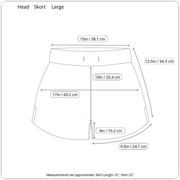 Head Skort Gray Shorts Black Skirt Tie Detail Stretchy Wide Waistband Large L - Picture 11 of 12